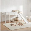 Homestyle4u Hochbett Kinder 90x200 mit / ohne Matratze mit / ohne Ruts...