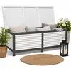Mucola Auflagenbox Holz Kissentruhe Auflagen Kissenbox 140 cm Gartenbo...