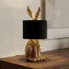 Lindby Tischlampe Lorentina, Höhe 57 cm, Hase, gold, Textil