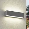 Arcchio LED-Außenwandlampe Lengo, 25 cm, 2-flg., grau, CCT