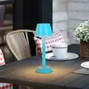 Lindby LED-Akkuleuchte Gaja, blau, USB, IP44, RGBW, dimmbar