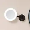 Lucande LED-Kosmetikspiegel Fyria, schwarz, Stahl, CCT