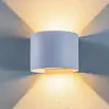 Lindby LED-Außendwandleuchte Nivar, rund, weiß, Metall, IP54