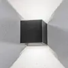 Lindby LED-Außenwandlampe Nivar, eckig, schwarz, 10 cm, IP54