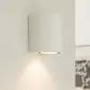 Prios Außenwandleuchte Tetje, weiß, rund, 10 cm