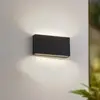 Lindby LED-Außenwandlampe Jarte, schwarz, Metall, 17cm, IP54