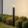 Lindby Wegeleuchte Dangan, schwarz/klar, Höhe 90 cm, Glas