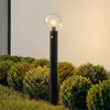 Lindby Wegeleuchte Dangan, klar, 90 cm, Glas, Sensor