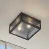 Lindby Außendeckenleuchte Bolgar, schwarz, Metall, Glas