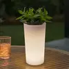 Lindby LED-Akku-Blumenvase Florista, RGB, IP54, Ø 12cm, weiß