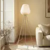 Lindby Stehleuchte Helin, beige, Textil, Tripod, 144 cm, E27
