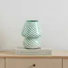 Lindby Tischleuchte Andriana, grün/weiß, Glas, Ø 15 cm