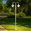 Lindby Außenleuchte Madea, weiß, 2-flg., 213 cm, E27, IP44
