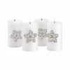 LOBERON Mirabeau Stumpenkerze Deko-Pin 4er Set Custer silber (4er Set,...