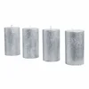 LOBERON Mirabeau Stumpenkerze Kerze 4er Set Braga silber (4er Set, 4er...