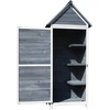 Wiltec Gartenschrank aus Holz grau 77x53x179cm mit Tür, Satteldach und...
