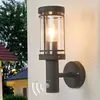 Lindby Außenwandlampe Djori, Sensor, anthrazit, Edelstahl