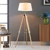 Lindby Stehlampe Katie, 162 cm, weiß, Textil, Holz, Tripod