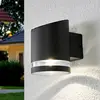 Lindby LED-Solar-Außenwandleuchte Melinda, 9 cm, Edelstahl