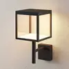 Lucande LED-Wandleuchte Cube, anthrazit, Glas, 37cm, IP54
