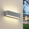 Lucande LED-Außenwandlampe Lengo 25 cm silber up/down 3.000K
