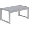BELIANI Gartentisch Hellgrau Aluminium Couchtisch 90 x 50 cm Terrasse ...