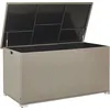 BELIANI Auflagenbox Taupe Rattan 155 x 75 cm 770 L mit Deckel für Gart...