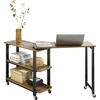 SoBuy FWT83-PF L-förmiger Beistelltisch mit 2 Ablagen Sofatisch mit Ro...