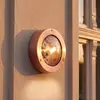 LICHT-ERLEBNISSE Außenleuchte Wand IP64 G9 Ø 14 cm Glas Echt-Messing M...