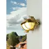 Licht-Erlebnisse Messing Wandleuchte oval IP64 Maritimer Stil außen we...