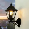 LICHT-ERLEBNISSE Wandlampe außen Schwarz IP43 Rustikal Aluminium Kirch...