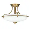 Deckenleuchte E27 Creme Messing Glas Metall Jugendstil Deckenlampe
