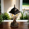 Licht-Erlebnisse Stehlampe außen IP44 Kupfer antik E27 42 cm Metall Al...