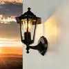 Licht-Erlebnisse Außenwandleuchte E27 IP44 Schwarz Hof Terrasse Glas A...