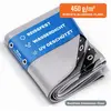 NEMAXX® Abdeckplane 450 g/m² 4×5 m Grau Alu-Ösen wasserdicht UV-fest