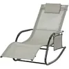Outsunny Schaukelstuhl Schwingsessel Gartenliege 150 x 62 x 88 cm, Met...