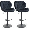 HOMCOM 2er-Set Barhocker drehbar, Barhocker mit Lehne höhenverstellbar...