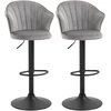 HOMCOM 2er-Set Barhocker drehbare Barstühle mit Lehne höhenverstellbar...