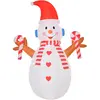 HOMCOM Aufblasbarer Schneemann 240 cm mit rotierender Beleuchtung Weih...