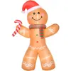 HOMCOM aufblasbarer Lebkuchenmann Weihnachtsdekoration 170 x 65 x 240 ...