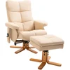 HOMCOM Sessel mit Liegefunktion modern, Fernsehsessel mit Hocker, Poly...