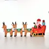 HOMCOM Aufblasbarer Weihnachtsmann auf Schlitten mit 3 Hirschen 1,3 m ...
