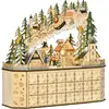 HOMCOM Adventskalender zum Befüllen mit 24 Schubladen und LED-Lichtern...