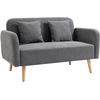 HOMCOM Doppelsofa  Loveseat mit Kissen, einstellbare Fußrasten, samtar...