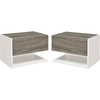 HOMCOM 2 tlg. Wandnachttische Nachttisch Wandschrank mit Schublade, Sc...