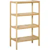 HOMCOM Strandregal 4-stufiges Bücherregal aus Bambus 62x33x112cm für B...