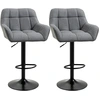 HOMCOM Barhocker küche 2er-Set Höhenverstellbar 360° drehbar mit Lehne...