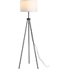 HOMCOM Stehlampe Moderne Standleuchte E27, Stahl & Polyester, Schwarz ...