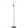 HOMCOM Stehlampe Standleuchte 2-teilig mit Glas-Lampenschirm, Stahl un...