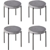 HOMCOM 4er-Set Barhocker ohne Lehne, Metallhocker, Küchenstuhl mit gep...